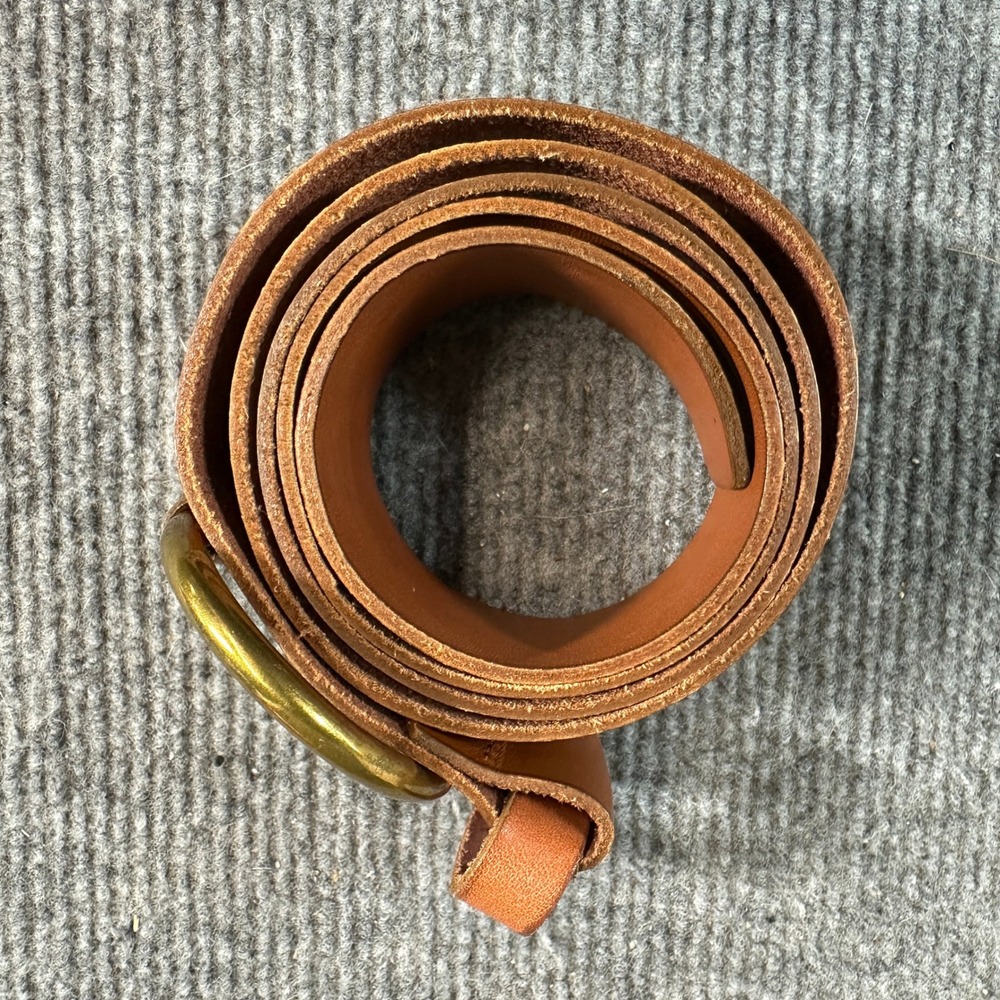Banana Republic Cognac Brown Cow Leather O-Ring Buckle Belt Womens Size M - Picture 12 of 15